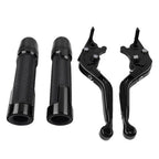 Black Extendable Brake Clutch Levers Grip Set for Kawasaki Z650 Z900 (2017-2023)