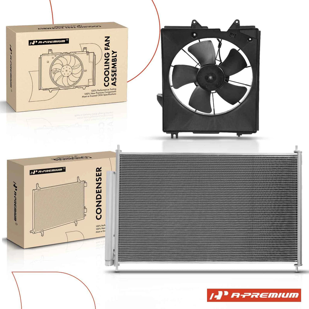 AC condenser and cooling fan assembly kit for Honda Odyssey (2005–2010)