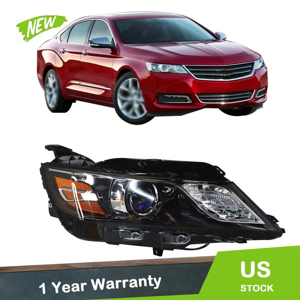 Headlight Assembly Set of 2 for Chevrolet Impala (2015–2020) Clear