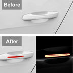 Set of 4 Carbon Fiber Style Door Handle Reflective Stickers for Universal Fit