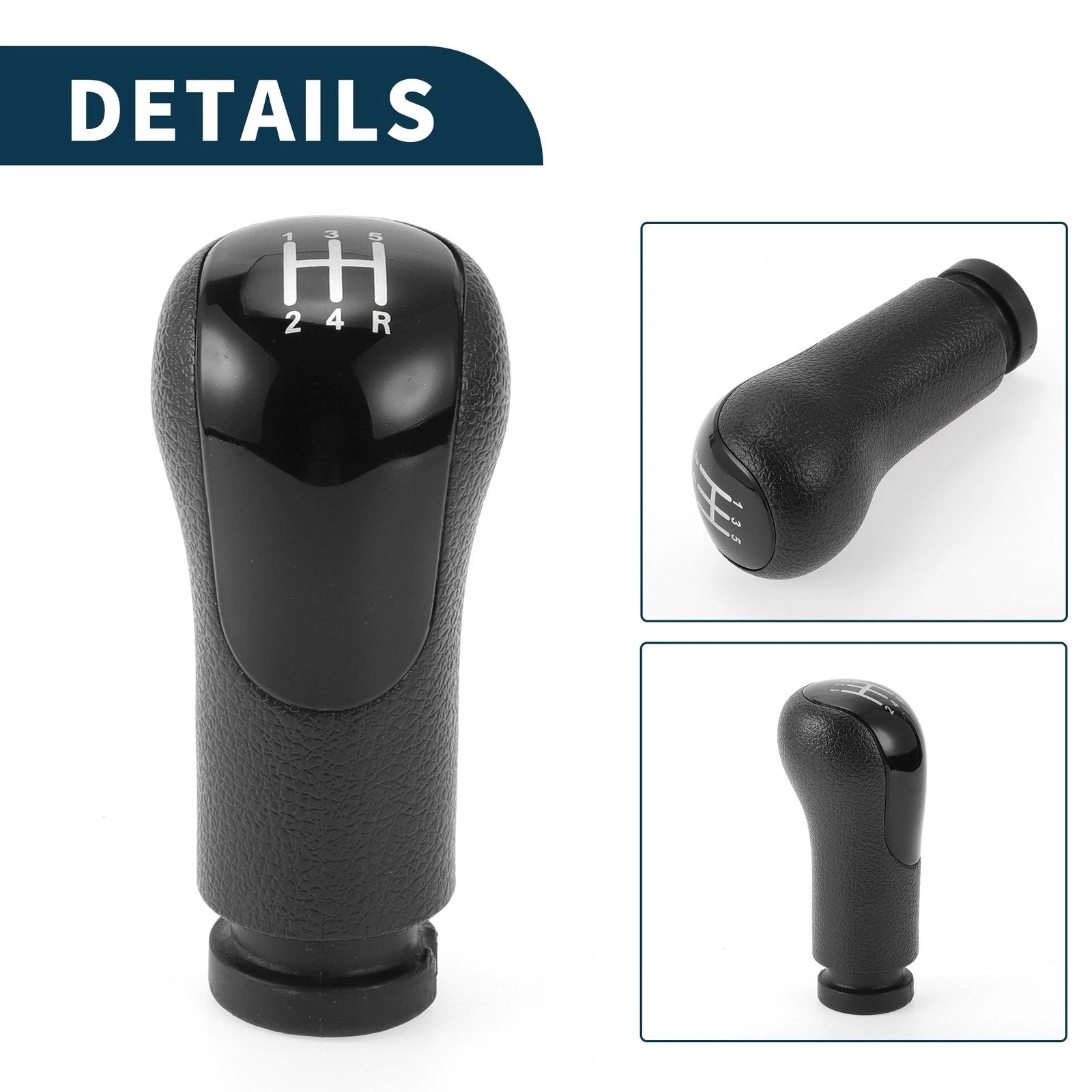5 Speed Manual Gear Shifter Knob for Ford Fiesta MK6 (2001–2010) Black Plastic