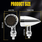 Chrome Bullet LED Front Amber Blinker Turn Signal Light for Harley EV
