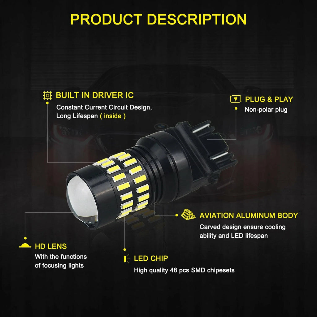Set of 4 LED Tail Brake Stop Backup Reverse Light Bulbs for Various Models