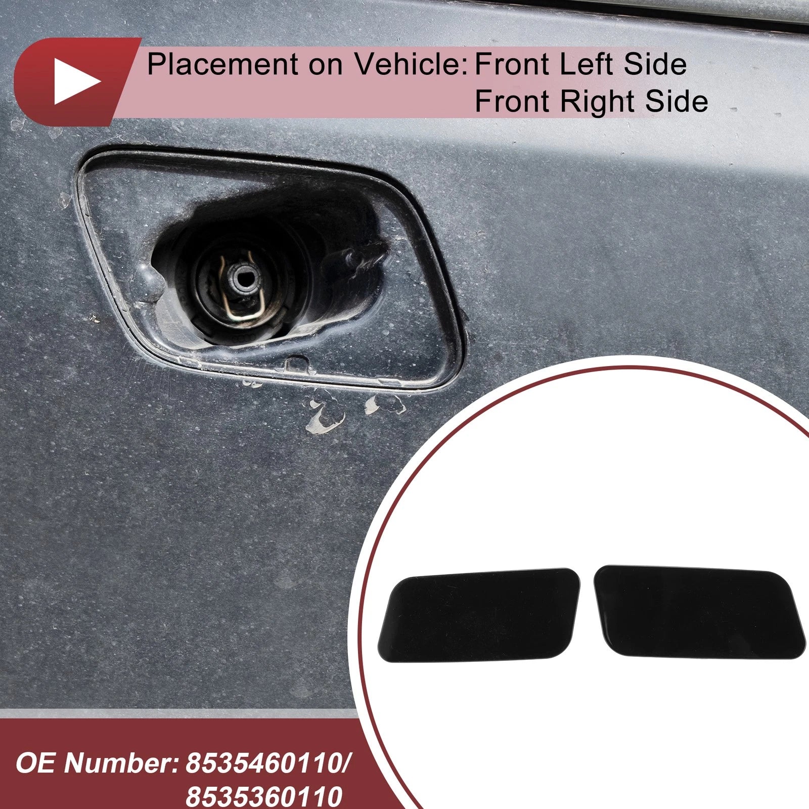 Front Bumper Headlight Washer Nozzle Cover Cap 8535460110 for Toyota Land Cruiser 