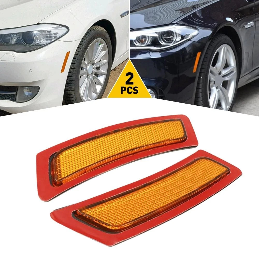 Front Bumper Reflectors Side Marker Amber Lamps for BMW 5 Series F10 (2011–2016)