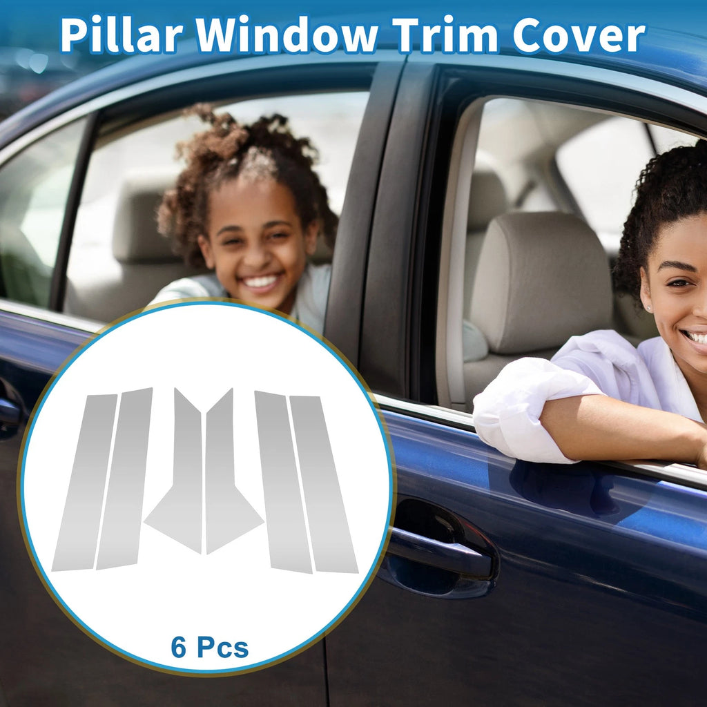 Set of 6 Door Pillar Window Trim for Ford Mondeo (2008–2013) Silver Tone