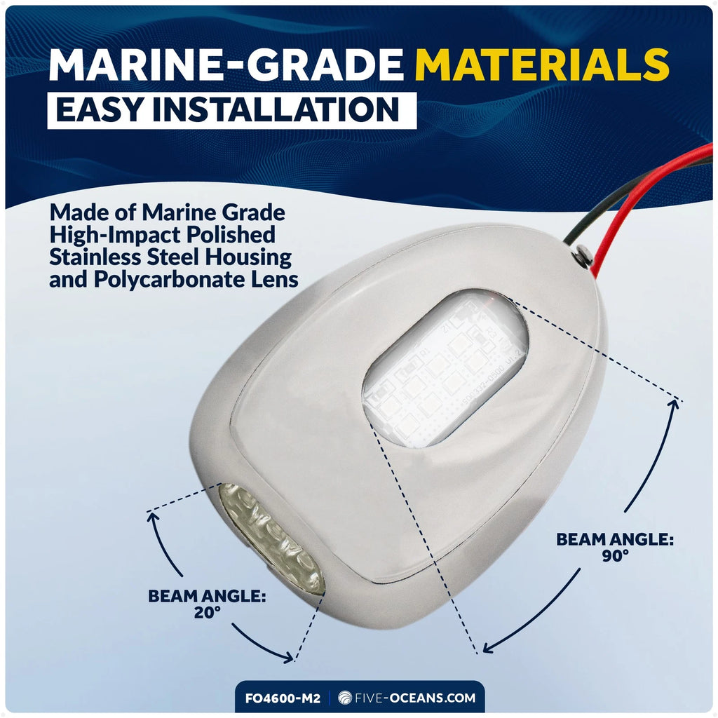 2-Pack LED Docking Lights for Marine (IP66, FO4600-M2)