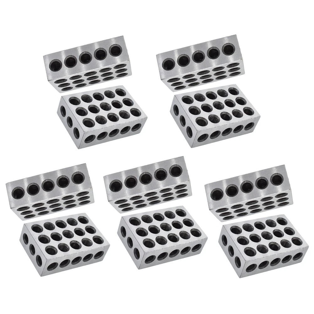 Set of 5 Machinist Blocks for Precision Work (23 Holes, .0002")