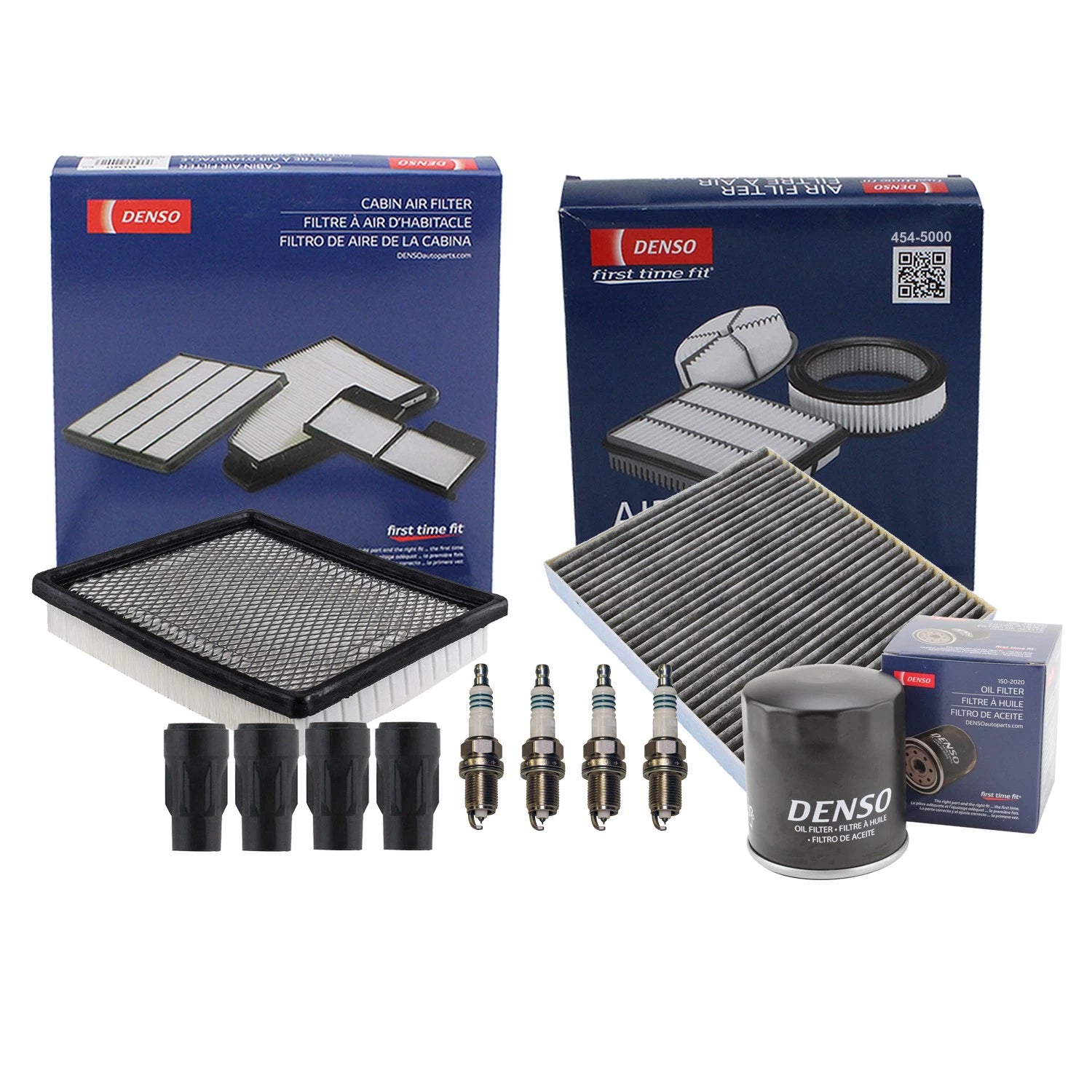 Set of 4 Denso Spark Plugs & Boots for Dodge Avenger Sebring (2007–2010)