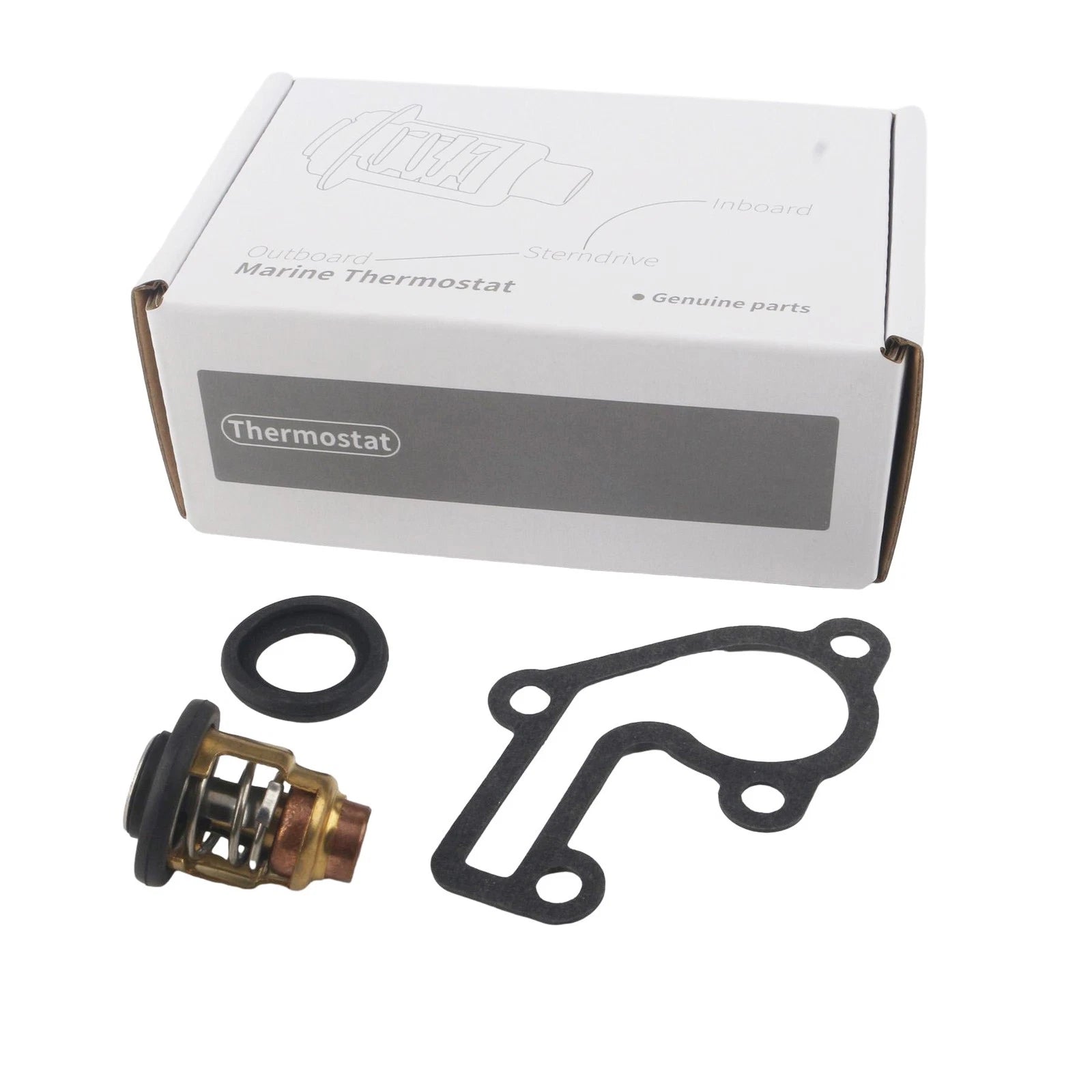 Thermostat with Gasket Kit for Yamaha Outboard 9.9 15 HP (2 Stroke) (6E5-12411-10)