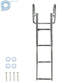 4-Step Stainless Steel Pontoon Boat Ladder with Pedal Hand Railing
