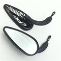 Black Skull Mirrors for Harley Dyna, Wide Glide, Fat Boy (2000–2023)