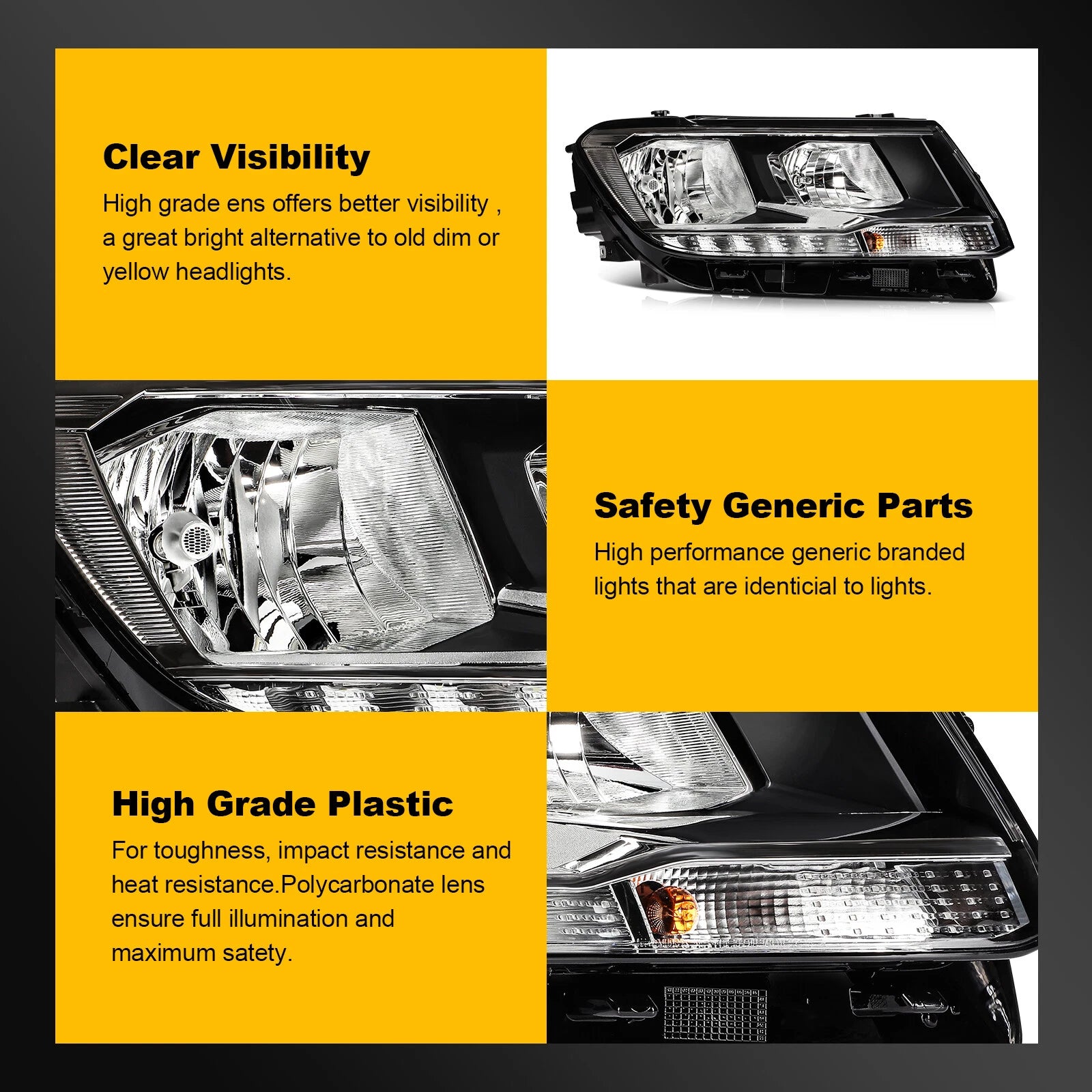 Right Side LED Headlight with Bulb for Volkswagen Tiguan (2018–2021)