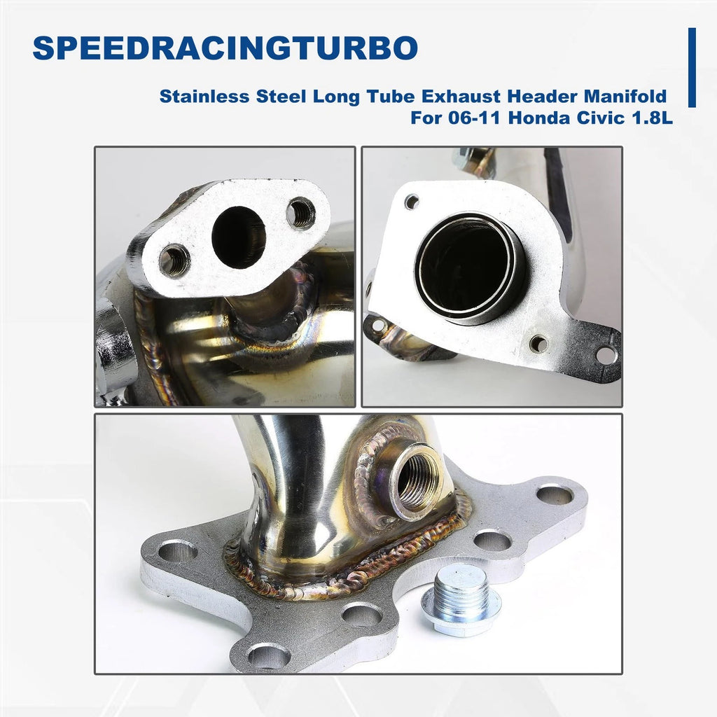 Stainless Steel Long Tube Exhaust Header for Honda Civic 2006–2011 1.8L