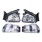 Set of 4 Headlights + Corner Lights for Isuzu NQR, GMC W-4500 (2004–2007)