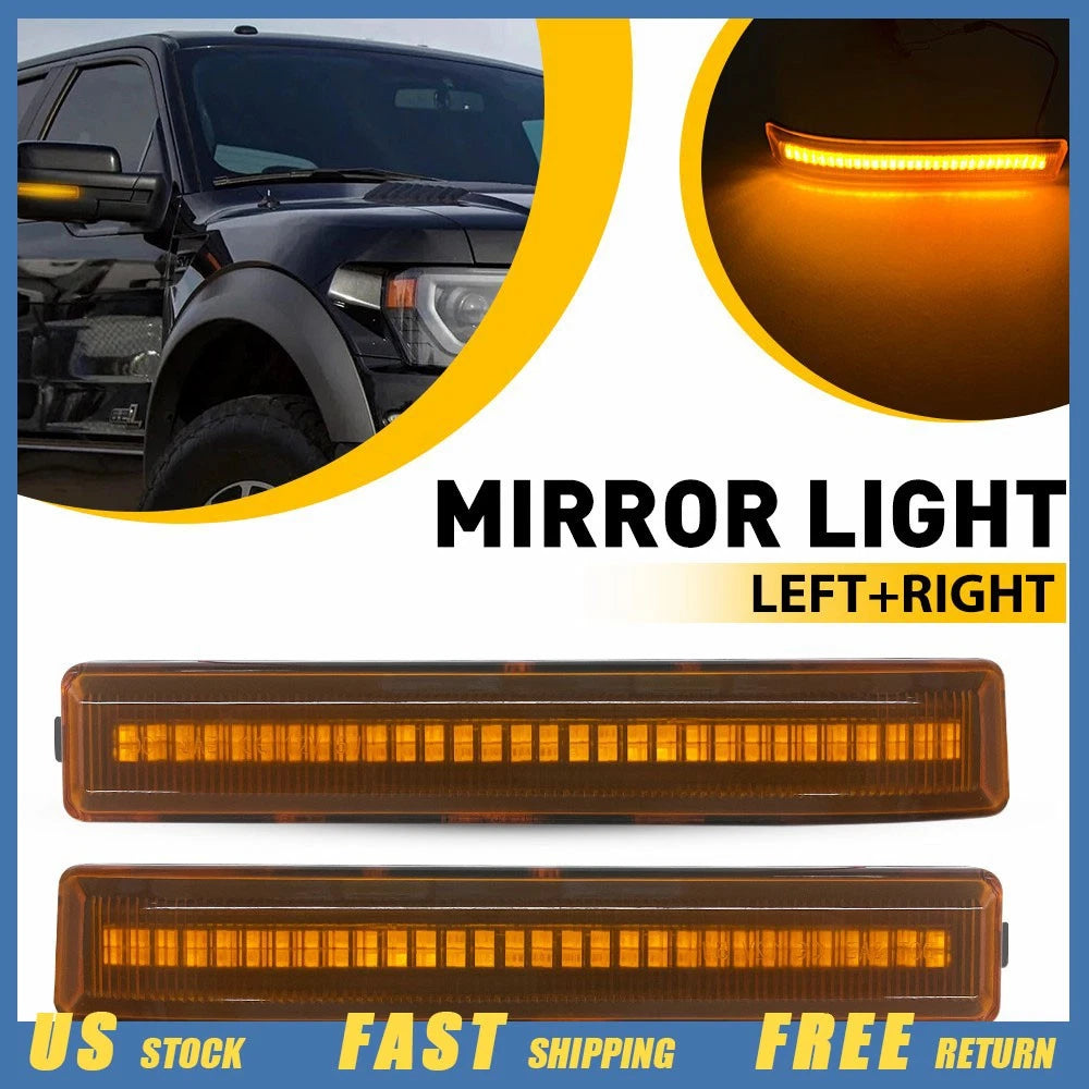 Amber Side Mirror Turn Signal Marker Light for Ford Raptor SVT (2010–2014)