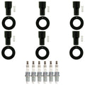 Set of 6 NGK Ruthenium HX Spark Plugs & Coil Boots for Toyota Avalon Camry