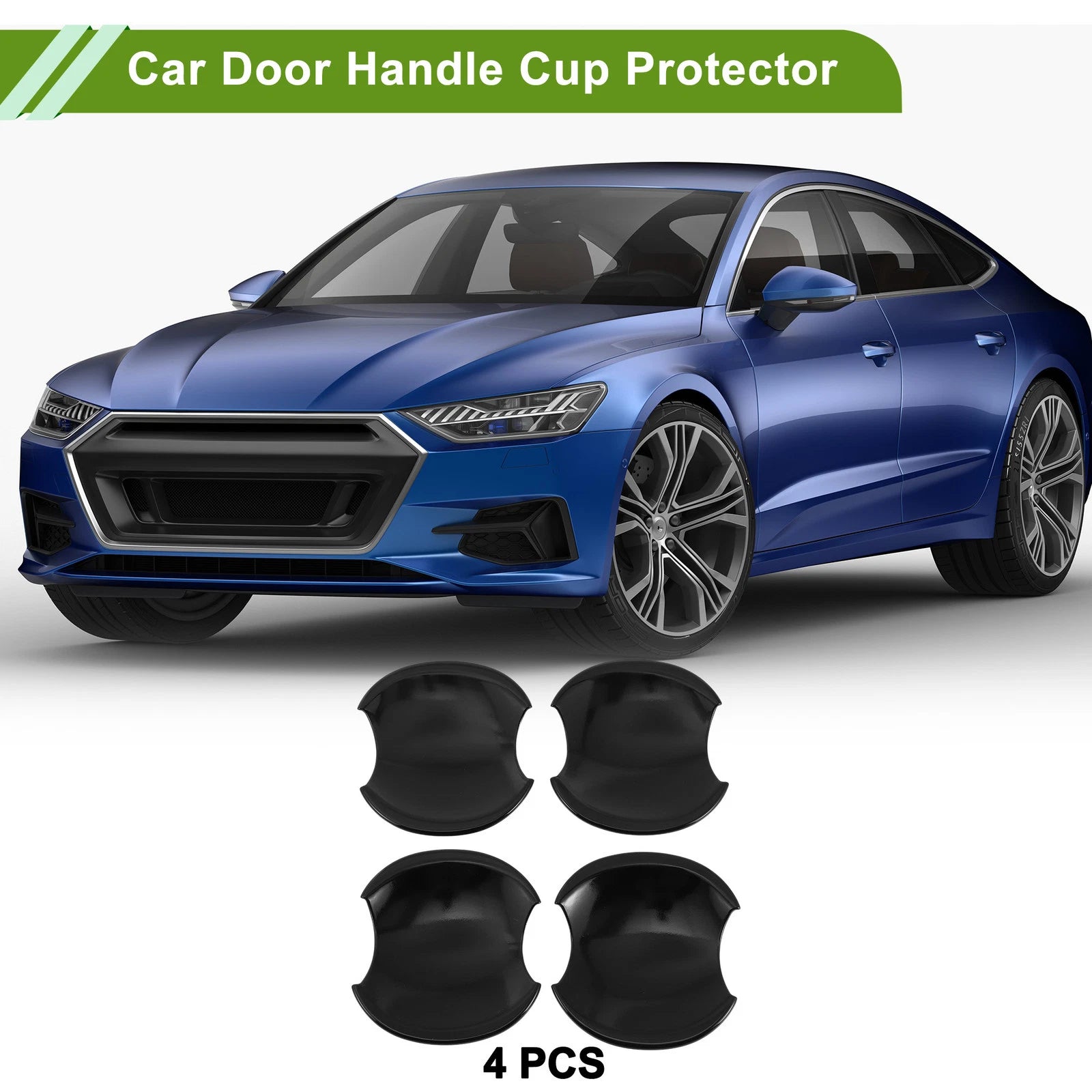 Set of 4 Door Handle Cup Protectors for Honda Civic 8th (2006–2011) Gloss Black