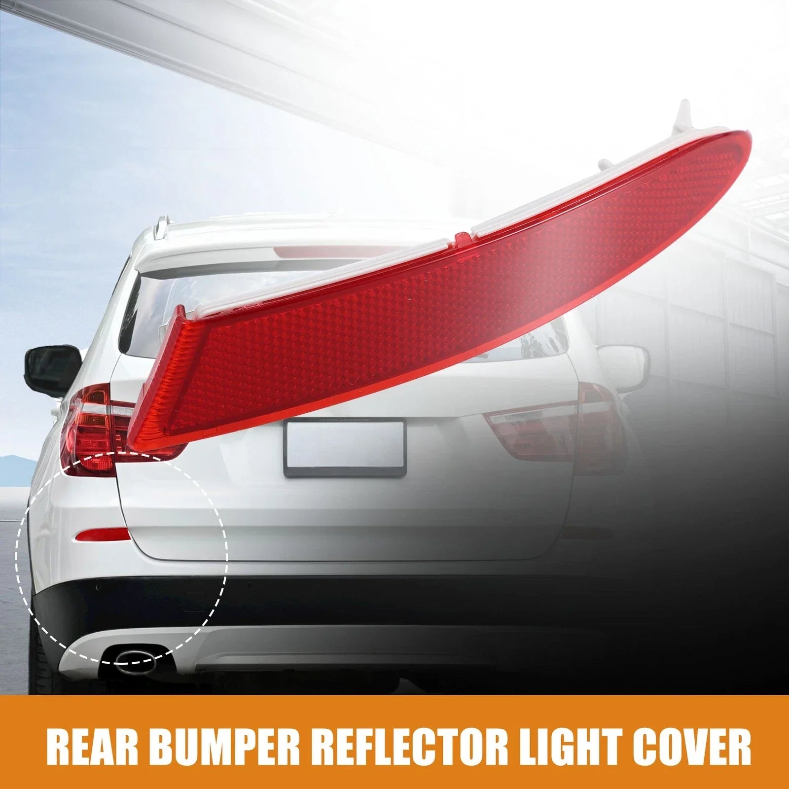 Rear Right Bumper Reflector Light Cover for BMW X3 Red (2011-2014)