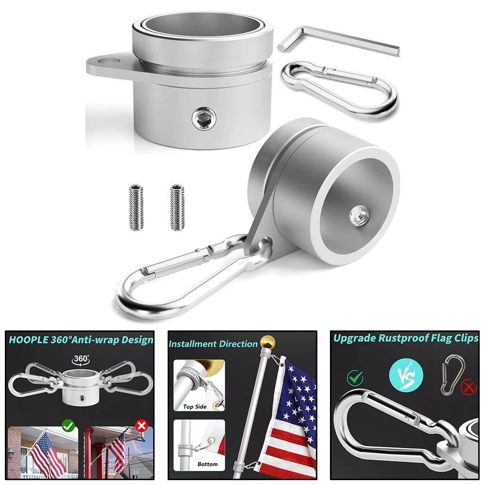 2X Rustproof Flag Pole Rings for 0.751 in Poles