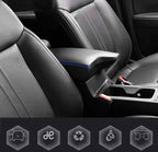 Leather Console Lid Armrest Cover for Ford Ranger (2019–2020) Blue Stitch