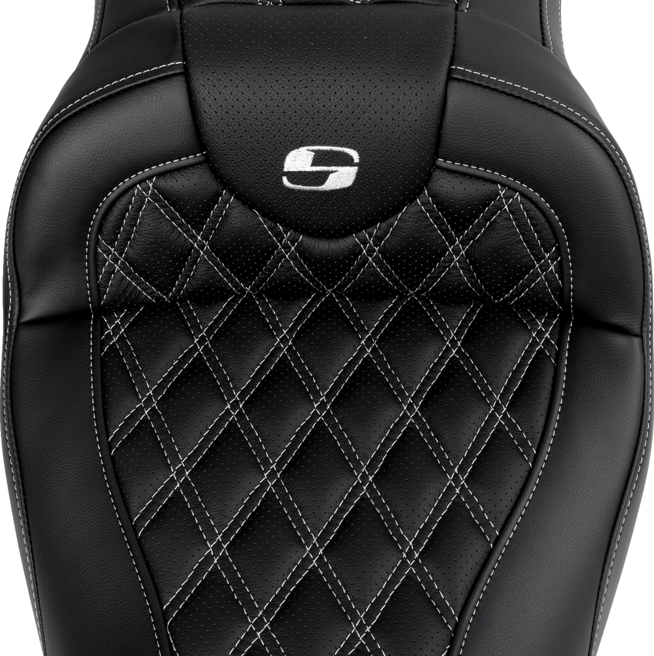 SADDLEMEN Roadsofa Seat with Backrest for FL (2008–2023) - Silver Stitch