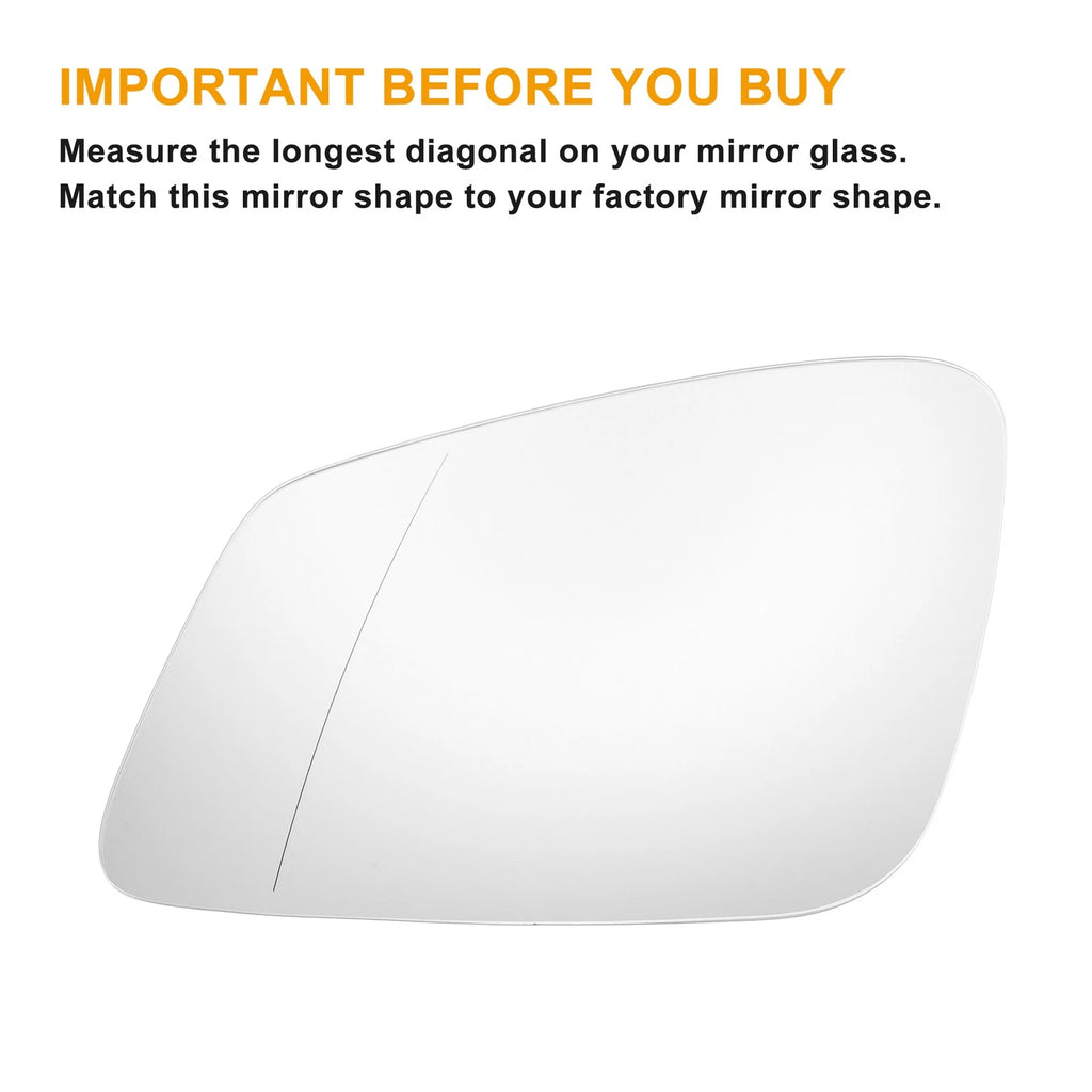 Left Side Heated White Mirror Glass for BMW 2 3 4 5 6 7 Series 