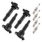 Set of 4 Ignition Coil Pack and Iridium Spark Plugs for Hyundai Kia UF651 97390
