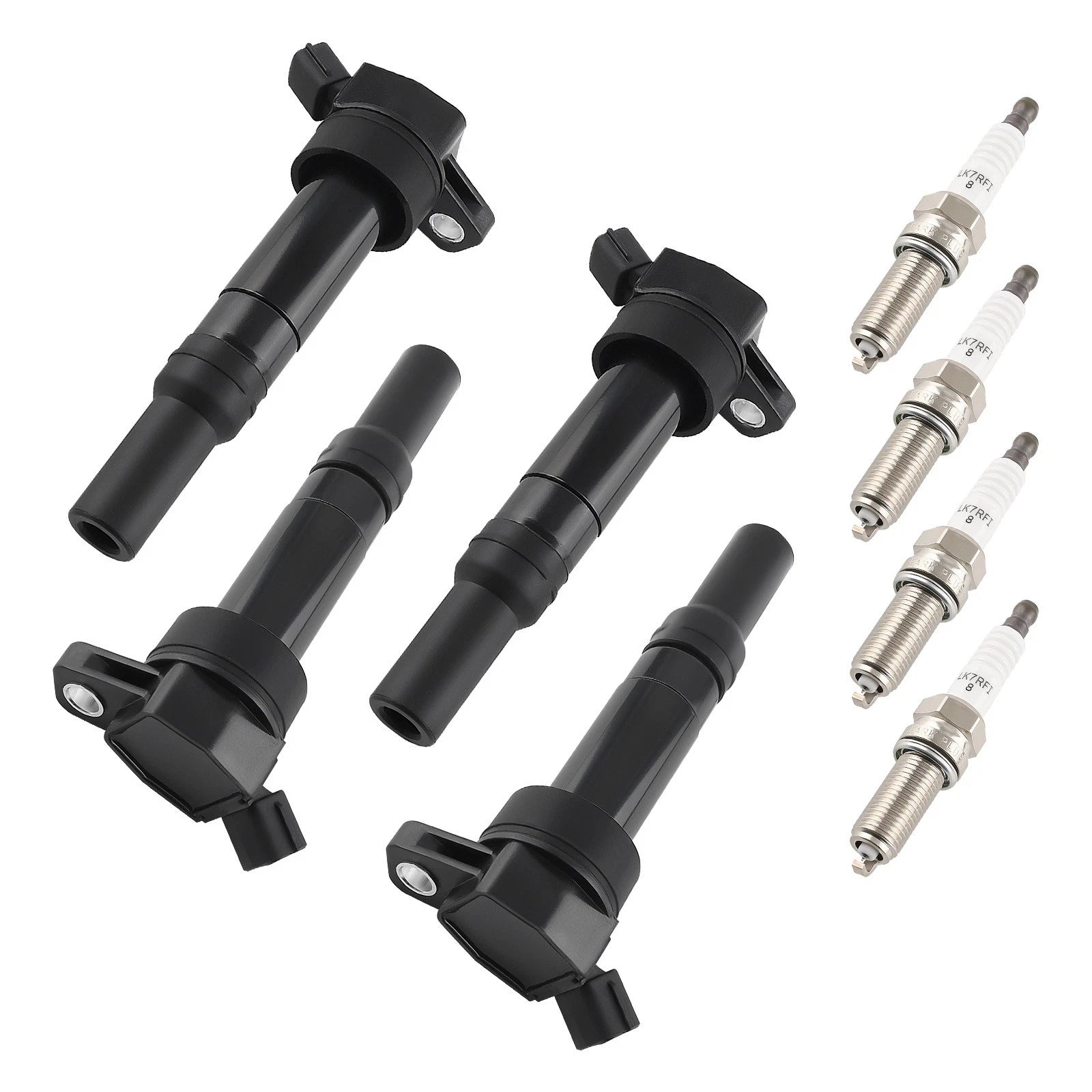 Set of 4 Ignition Coil Pack and Iridium Spark Plugs for Hyundai Kia UF651 97390