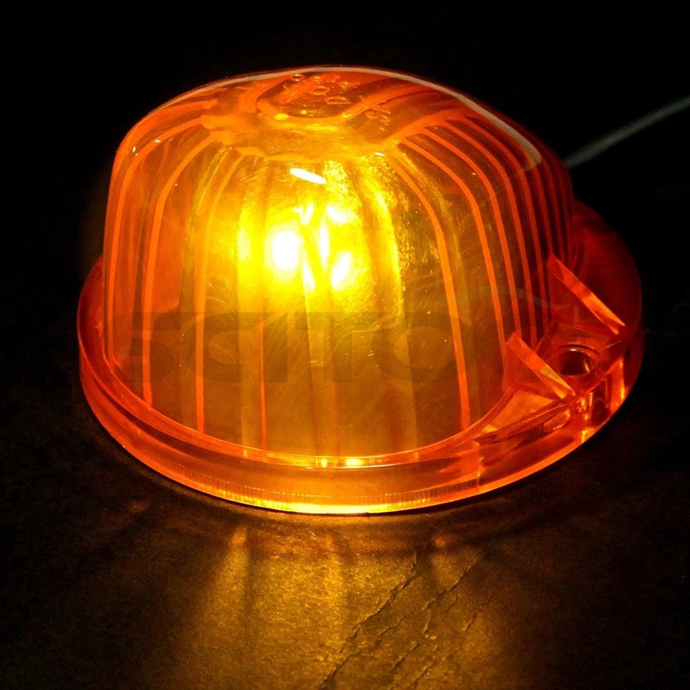 5PCS Amber Round Lens White LED Roof Top Cab Marker Light for Chevy GMC