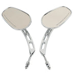 8mm Black/Chrome Rearview Mirrors for Harley Fat Bob Softail Deluxe (2008-2016)