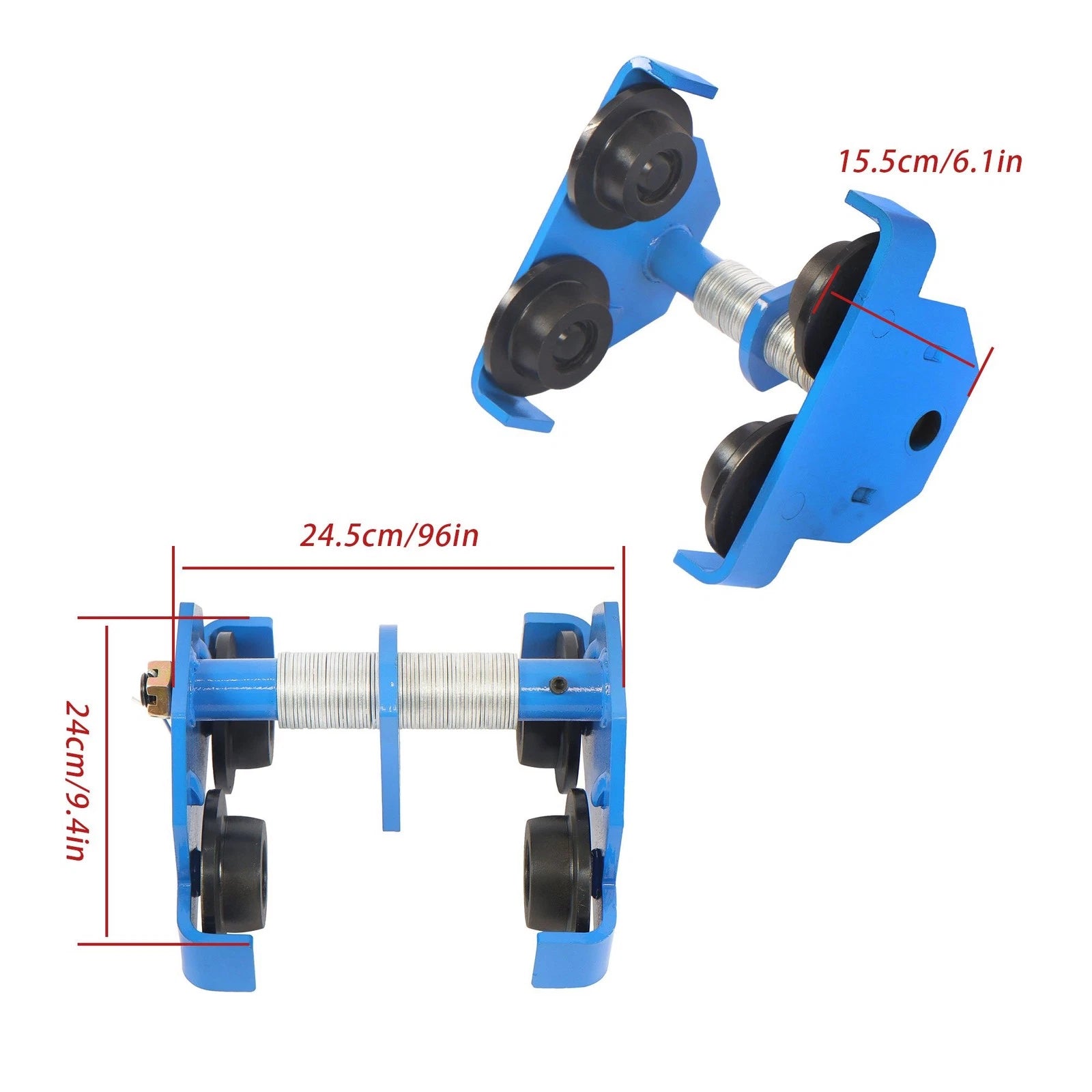Dual Wheels Alloy Steel Trolley for Adjustable Applications (65-190mm)