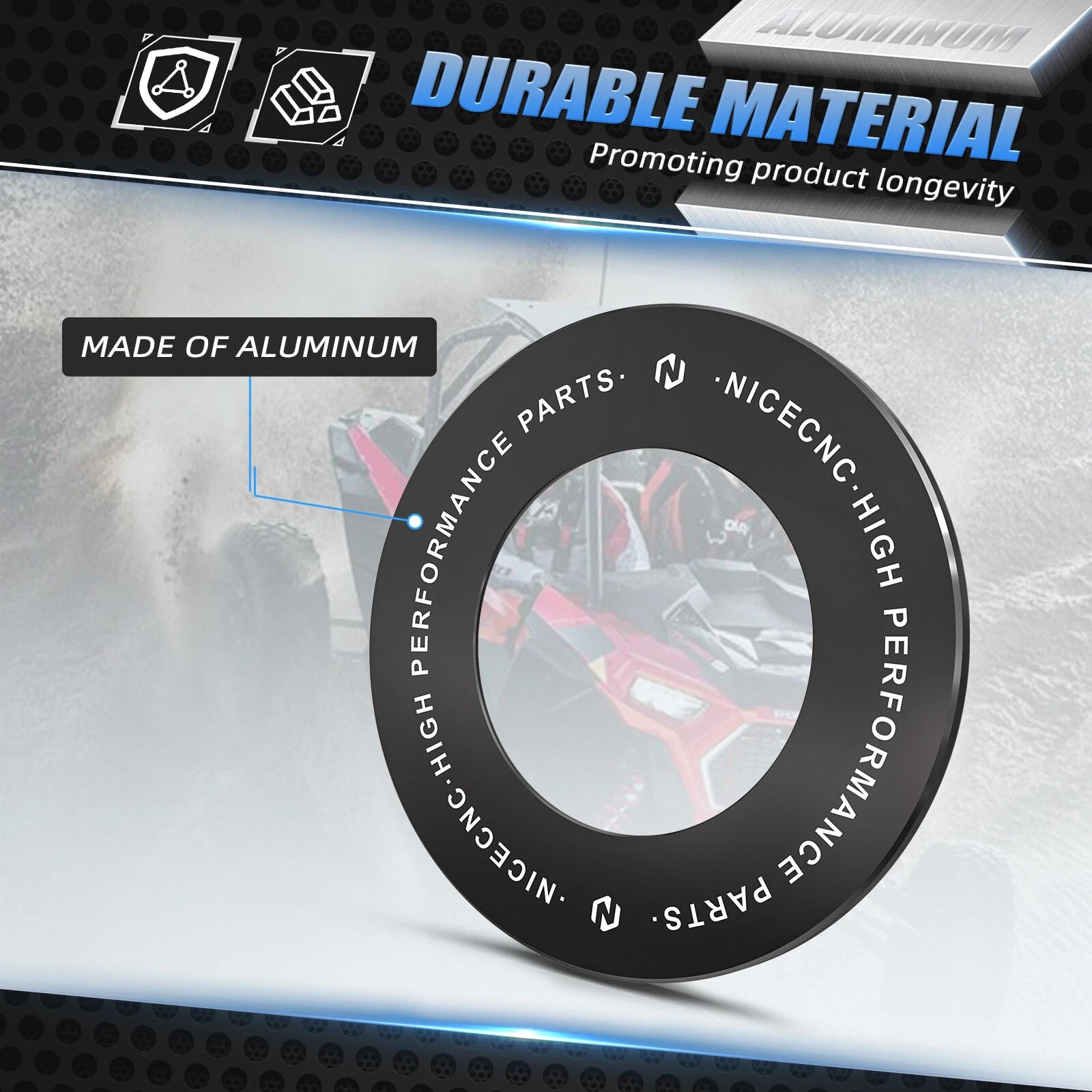 Aluminum Crank Drive Belt Seal Protector Guard for Polaris RZR XP Turbo (2016–2018)