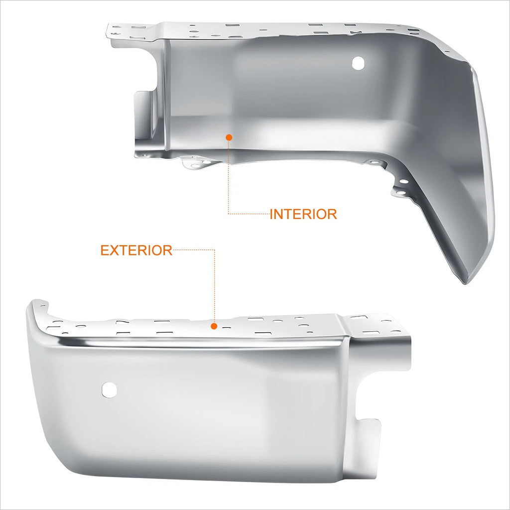 Rear Left Bumper End Cap for Toyota Tundra (2014–2021) w/ Parking Sensor Holes