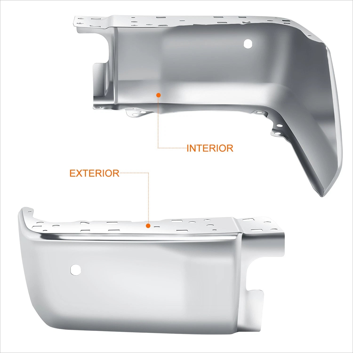 Rear Left Bumper End Cap for Toyota Tundra (2014–2021) w/ Parking Sensor Holes