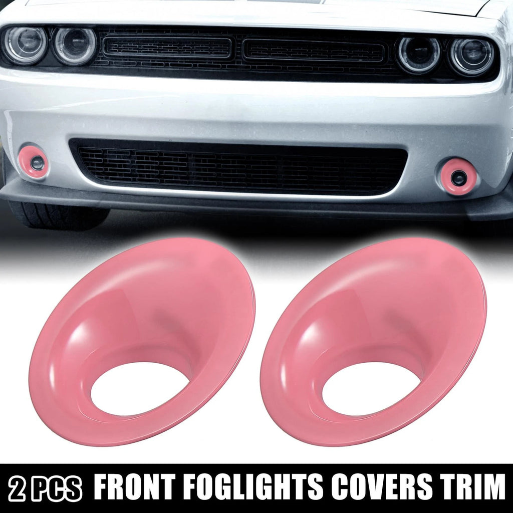 2pcs ABS Front Foglight Covers Trim for Dodge Challenger (2015–2020) Pink
