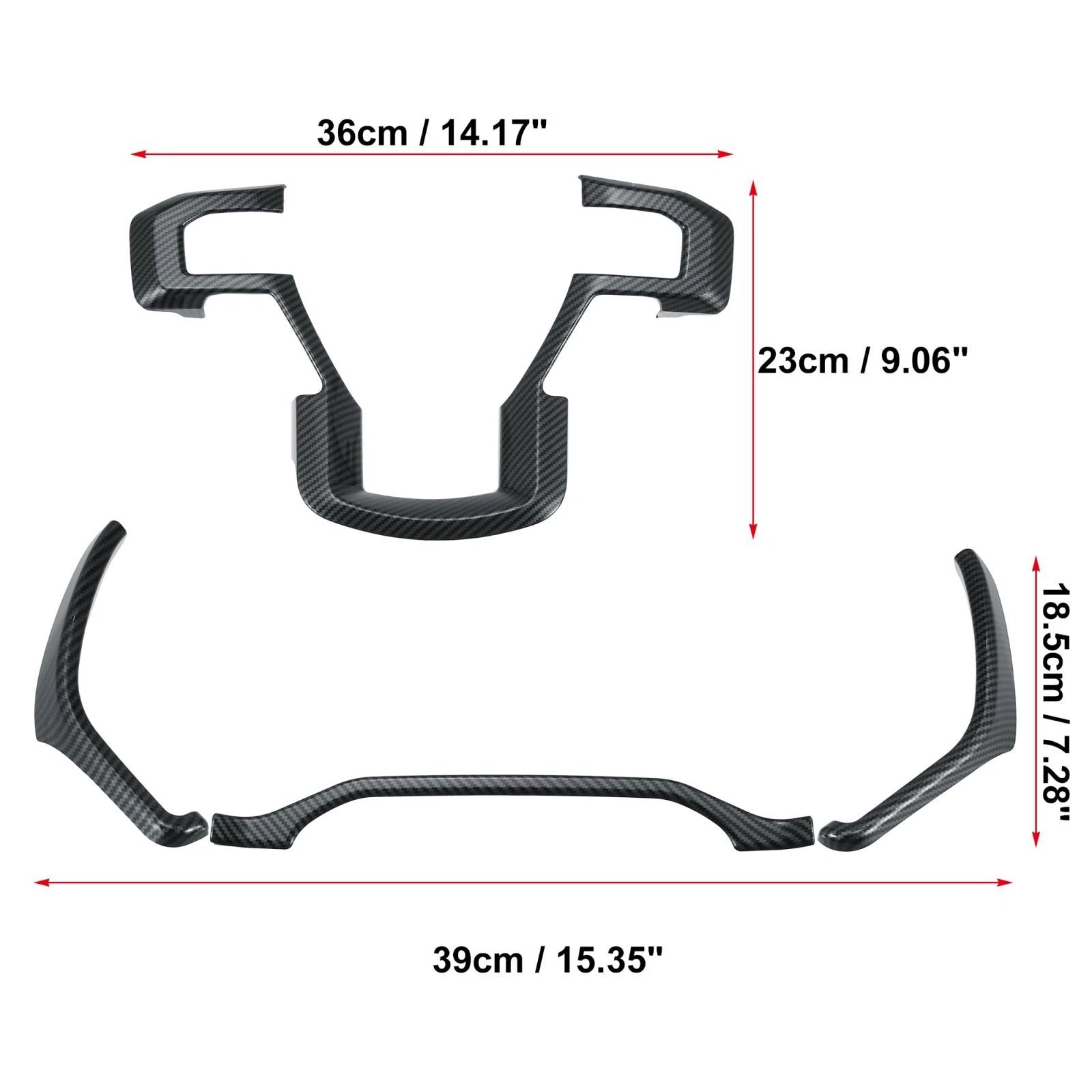 Set of 4 Dashboard Steering Wheel Panel Trim Stickers for Ford F-150 (2015–2019)