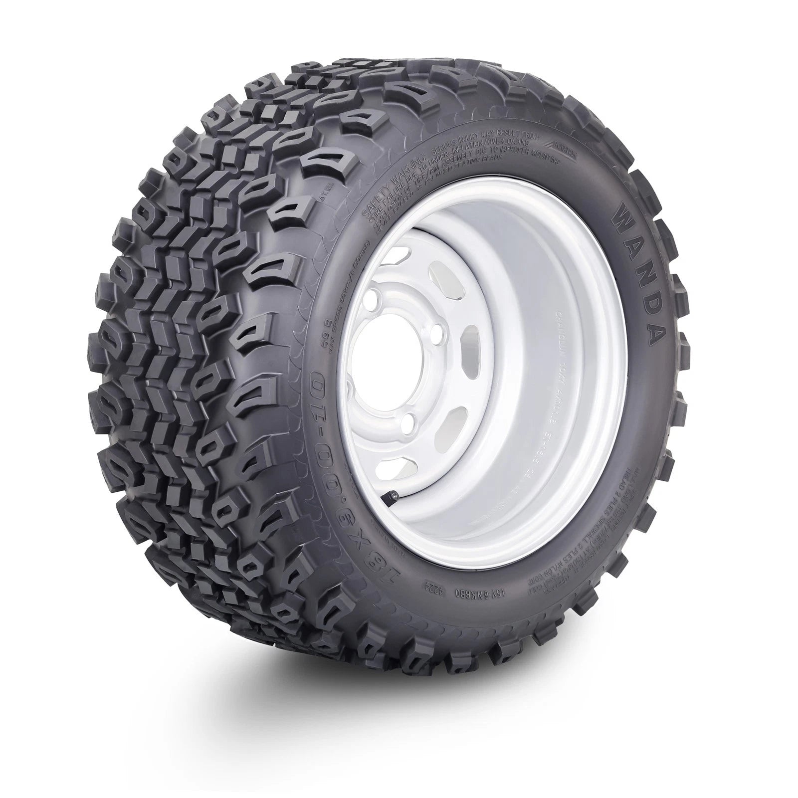 WANDA Golf Cart Tire Assembly 18X9-10 w/4x4" PCD ET-15.5 (Fits )