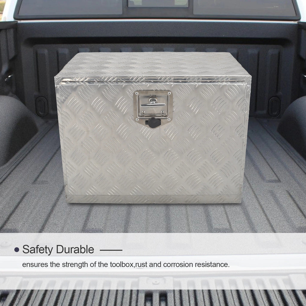 24'' Aluminum Underbody Tool Box for Truck Trailer RV (Lock, Silver)