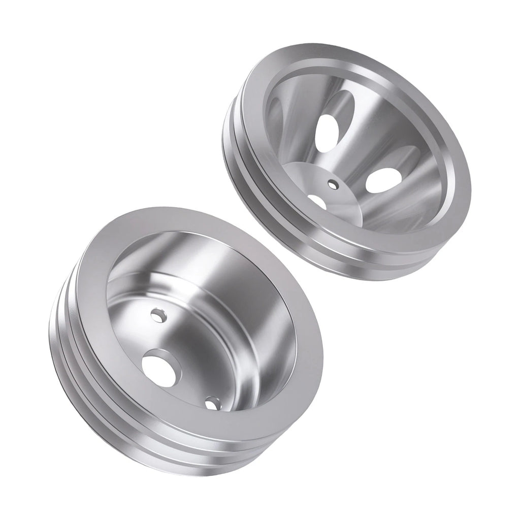 Aluminum 2&3 Groove Pulley Combo for Chevy Small Block 265-400 V8 (1967–1986)