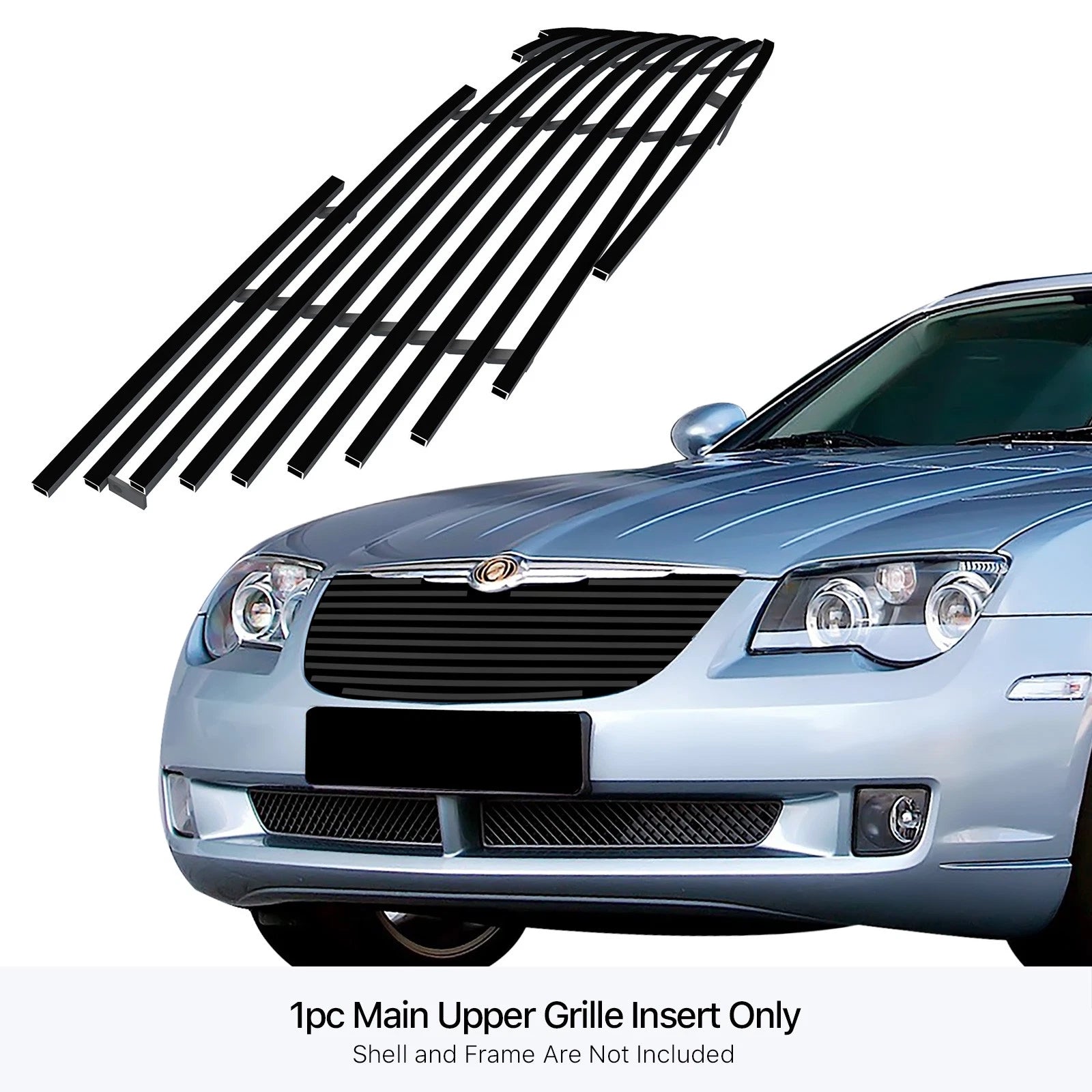 Upper Black Billet Grille Insert for Chrysler Crossfire (2004-2008)