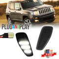 Set of 2 Smoked White LED Side Marker Lights for Jeep Renegade (2015–2023)