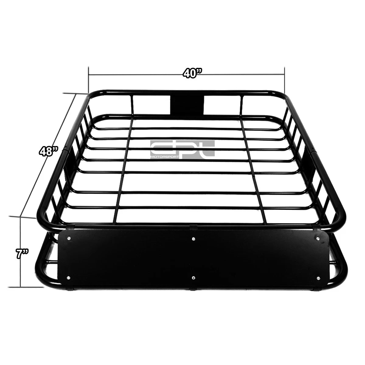 48" x 40" Mild Steel Roof Rack Cargo Carrier Basket with Wind Fairing