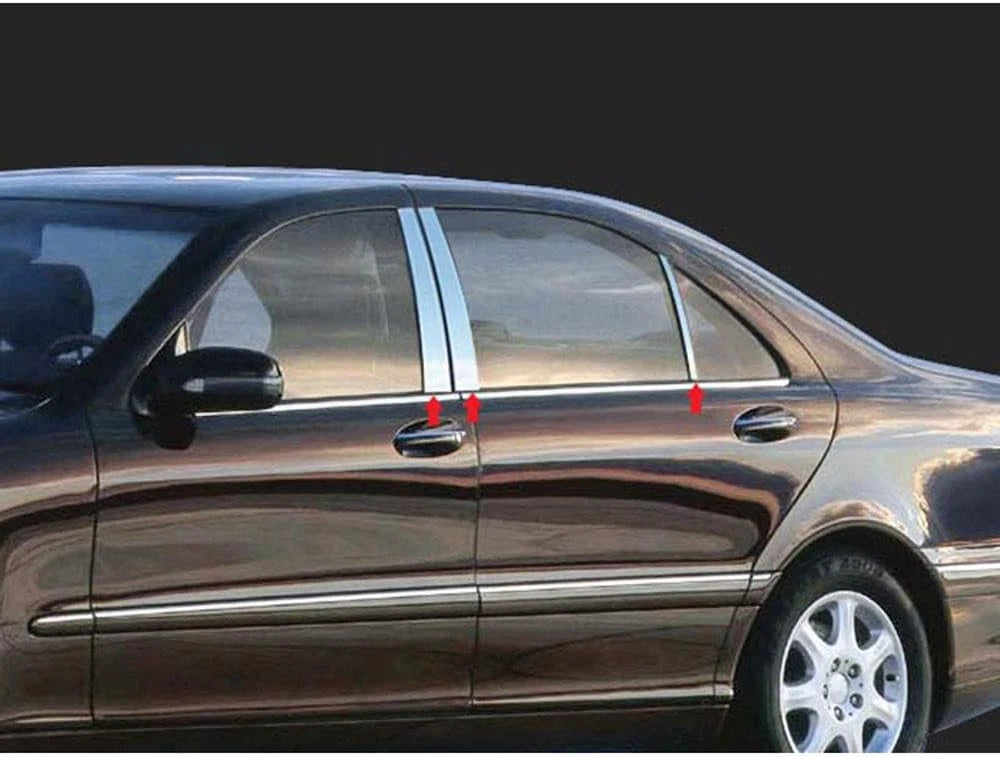 6pc. Luxury FX Chrome Pillar Post Trim for 2007-2013 Mercedes S Class