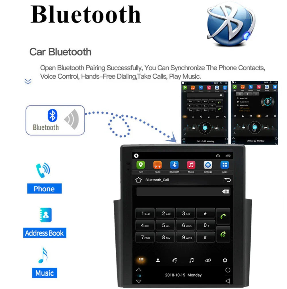 9.7'' Vertical Car Stereo Radio GPS WiFi OBD RDS for Fiat Doblo (2015-2019)