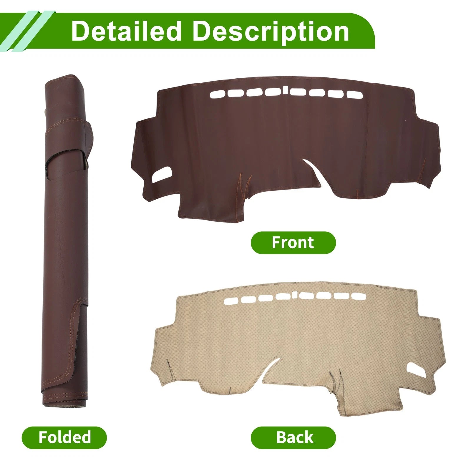 Dashboard Cover Mat for Honda Fit Jazz (2014–2019) Brown