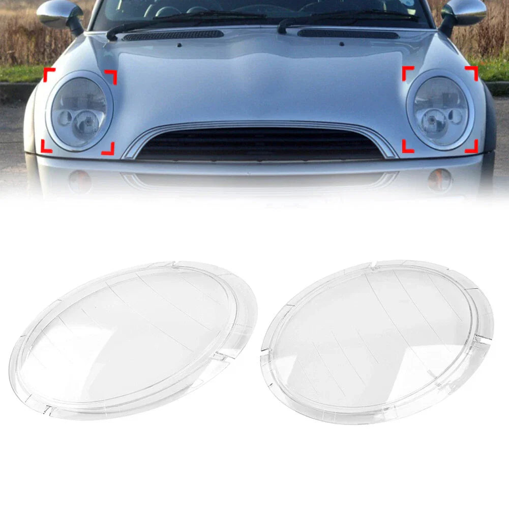 Clear Headlight Lens Covers for BMW Mini Cooper R50 R52 R53 (2001-2006)