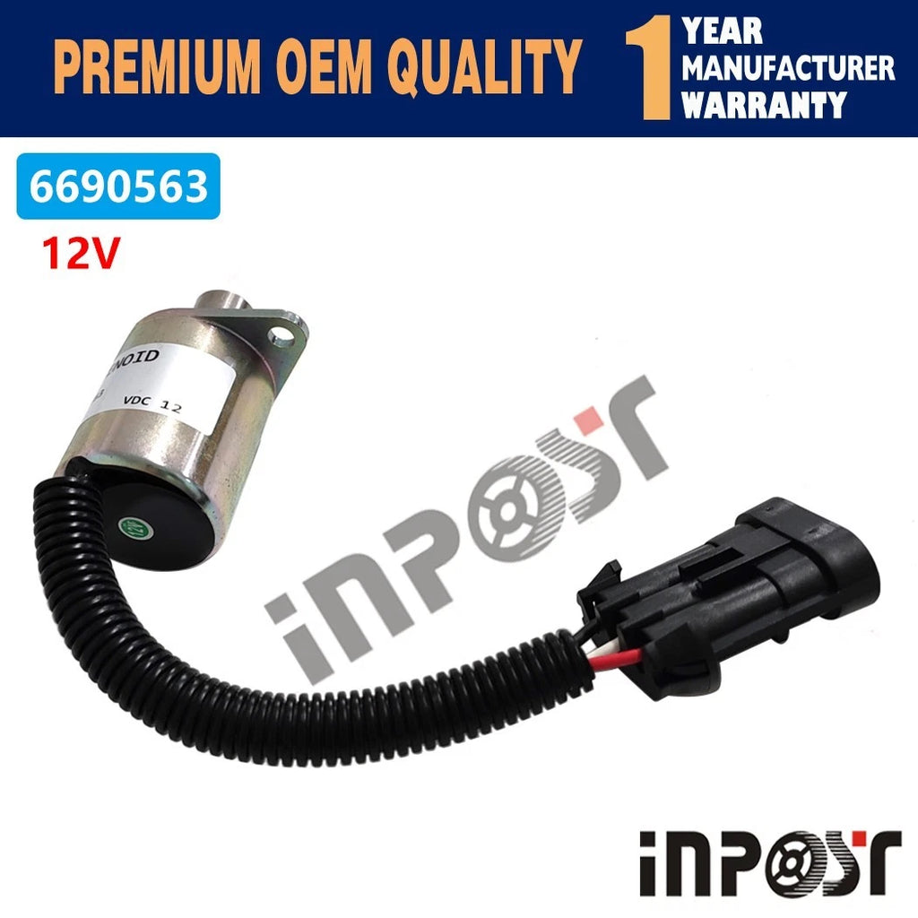 12V Solenoid 6690563 7136559 for Bobcat A220 450 453 751 S70 S150 S160 S175 (2000–2023)