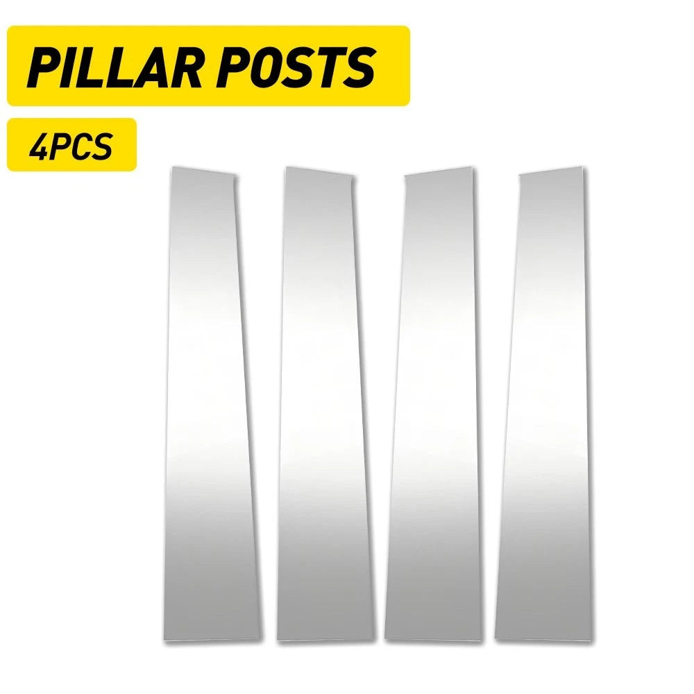 Set of 4 Chrome Pillar Post Trim Covers for Dodge Ram 1500 2500 (2009–2018)