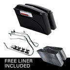 Hard Saddle Bags with Chrome Conversion Brackets for Harley Heritage Softail